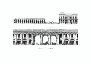 Quarenghi Prints: Design of the His Imperial Majestys Own Cabinet (Chancellery) in Petersburg