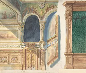 Leon Gallery: Design for an Interior, possibly a Theater, ca. 1860-80. Creator: V. S. Leon