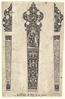 Design for knife handle to commemorate a marriage, ca. 1580-1600