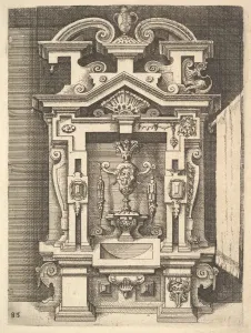 Design for a Lavabo, Plate 85 from Dietterlins Architectura, 1598