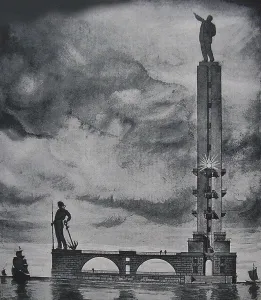 Stalin Prints: Design for a Lenin monument in Leningrad harbor, 1932