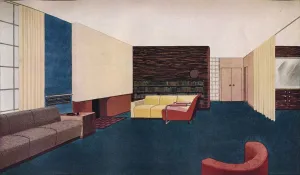 Open Plan Prints: Design for a Living Room, c1937. Artist: Gilbert Rohde
