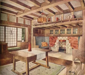 Leaded Glass Prints: Design for Living Room in a Small House, c1900, (1905). Artist: John Archibald Campbell