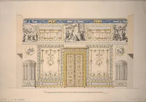 Charles Ca 1730 40 1812 Gallery: Design for the Lyons Hall (Yellow Drawing-Room) in the Great Palace of Tsarskoye Selo, Early 1780s