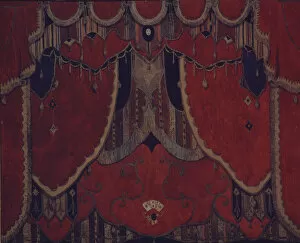 Images Dated 19th November 2013: Design of main curtain for the theatre play The Masquerade by M. Lermontov, 1917