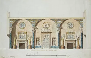 Charles Ca 1730 40 1812 Gallery: Design for the main hall in the Agate Pavilion at Tsarskoye Selo, Early 1780s
