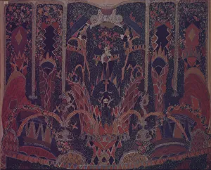 Lermontov Prints: Design of Masquerade curtain for the theatre play The Masquerade by M