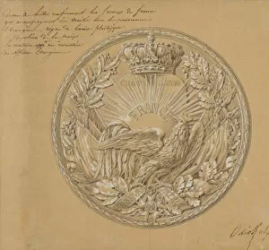 Charles Nicolas Collection: Design for the Medal to Commemorate the Charter of 1830, 1830