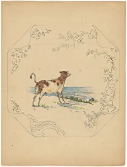 Board Prints: Design for model square board with cow by the sea