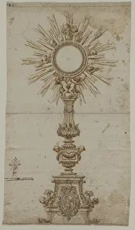 Turin Prints: Design for a Monstrance, 1600s. Creator: Anonymous