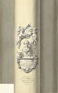 Hydraulics Prints: Design for a monument for C. Brunings: a bust with putti