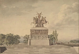 Battle Of Waterloo Gallery: Design for a Monument of the Victory of Waterloo (recto)... 1815
