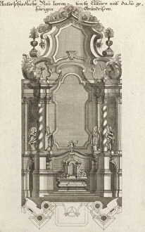 Ornate Collection: Design for a Monumental Altar, Plate i from Unterschiedliche Neu Inventier... Printed ca. 1750-56