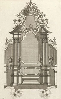 Design for a Monumental Altar, Plate k from 'Unterschiedliche Neu Inventier..., Printed ca. 1750-56