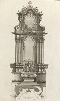 Design for a Monumental Altar, Plate m from 'Unterschiedliche Neu Inventier..., Printed ca. 1750-56