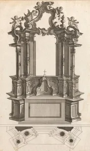 Monumental Prints: Design for a Monumental Altar, Plate p from Unterschiedliche Neu Inventi