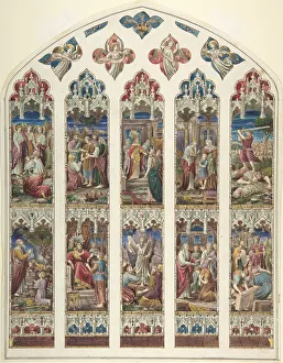 And Watercolour Prints: Design for Old Testament Window, ca. 1870. Creator: Attributed to Dante Gabriel Rossetti