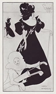 Aubrey Beardsley Collection: Design for the Opening Meeting Invitation Card of the Princes Ladies Golf Club, Mitcham