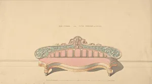 Design for Side Ottoman, Later Arabesque or Morisco Style, 1835-1900