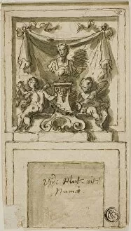 Design for the Overmantel of a Chimneypiece with Bust of Pompilius Numa, n.d