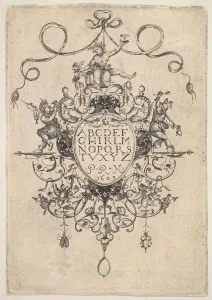 Design for a Pendant with the Alphabet, 1609. Creator: Master PRK