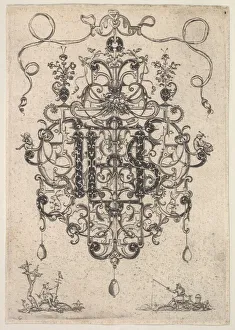 Design for a Pendant with IHS Monogram, 1609. Creator: Master PRK Design for a Pendant with IHS Monogram, 1609. Creator: Master PRK