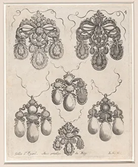 Gilles Prints: Design for Pendants, Plate 4 from Livre des Ouvrages d Orfevrerie, after 1663