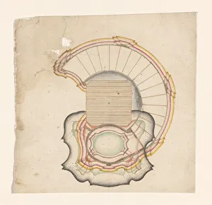 Pulpit Prints: Design for the plan of a pulpit, c.1750. Creator: Anon