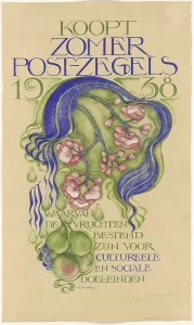 Postage Stamp Prints: Design for a poster for the sale of summer stamps for the year 1938