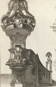 Design for a Pulpit, Plate 1 from an Untitled Series of Pulpit Designs, Pri..., Printed ca. 1750-56 Design for a Pulpit, Plate 1 from an Untitled Series of Pulpit Designs, Pri..., Printed ca. 1750-56