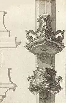 Description Gallery: Design for a Pulpit, Plate 2 from an Untitled Series of Pulpit Designs, Pri... Printed ca. 1750-56