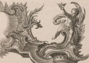 Design for a Rocaille Cartouche with the Figure of a Putto, Plate 3 from an Design for a Rocaille Cartouche with the Figure of a Putto, Plate 3 from an