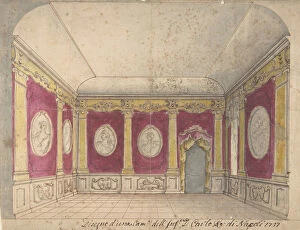 Charles Iii Gallery: Design of a Room of the Infante Don Carlo, King of Naples, 1737. Creator: Anon