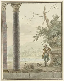 Design for room painting with river landscape, 1700-1800. Creator: Anon
