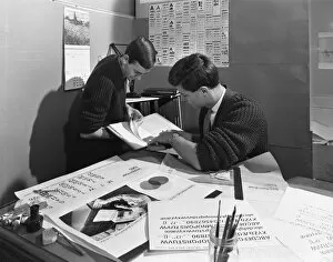 Designer Collection: Design room at a printing company, Mexborough, South Yorkshire, 1959