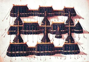 Marquee Prints: Design for a royal pavilion, early 16th century. Creator: Unknown