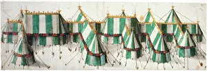Marquee Prints: Design for a royal pavilion, early 16th century. Creator: Unknown