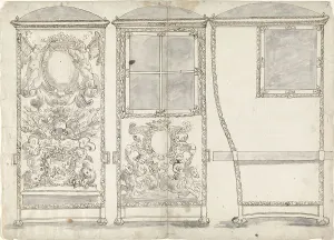 Palanquin Prints: Design for a Sedan Chair, Viewed from the Back