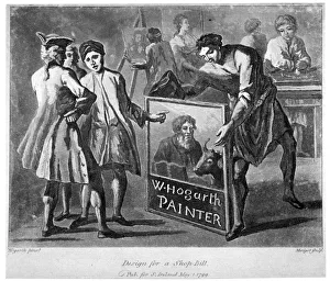 Shop Sign Prints: Design for a shop-bill, 1799. Artist: M Merigot