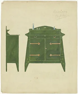 Sideboard Prints: Design for a sideboard, 1887-1911. Creator: Gustaaf Frederik van de Wall Perné
