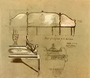 Design for a sofa, 1777, (1946). Creator: Robert Adam