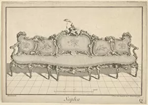 De La Fontaine Jean Collection: Design for a Sofa, from: Nouvelle Iconographie Historique III, series Q, 1771 or after