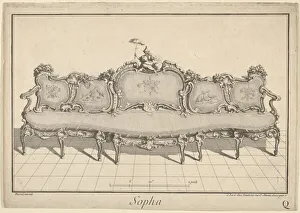 Duval Prints: Design for a Sofa, from: Nouvelle Iconographie Historique III, series Q, 1771 or after