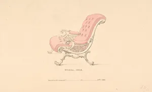 Chairs Collection: Design for Spanish Chair, 1835-1900. Creator: Robert William Hume