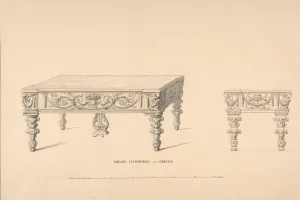 Design for Square Pianoforte, Grecian Style, 1835-1900. Creator: Robert William Hume