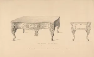 Pianoforte Prints: Design for Square Pianoforte, Louis Quatorze Style, 1835-1900