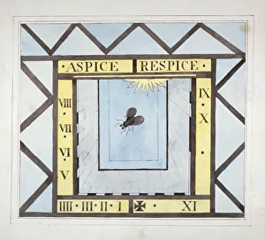 Design of a sundial at St Olave, Bermondsey, London, c1825