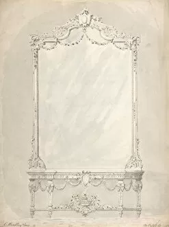 Charles Hindley And Sons Collection: Design for a Side Table and Mirror, 1841-84. Creator: Charles Hindley & Sons