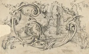 Design for a Tablet for a Chimney-Piece with Two Swans in Combat Design for a Tablet for a Chimney-Piece with Two Swans in Combat