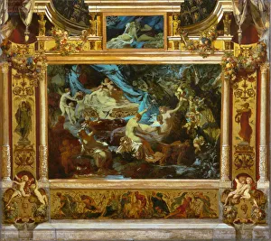 Makart Prints: Design for Theater Curtain (A Midsummer Nights Dream)